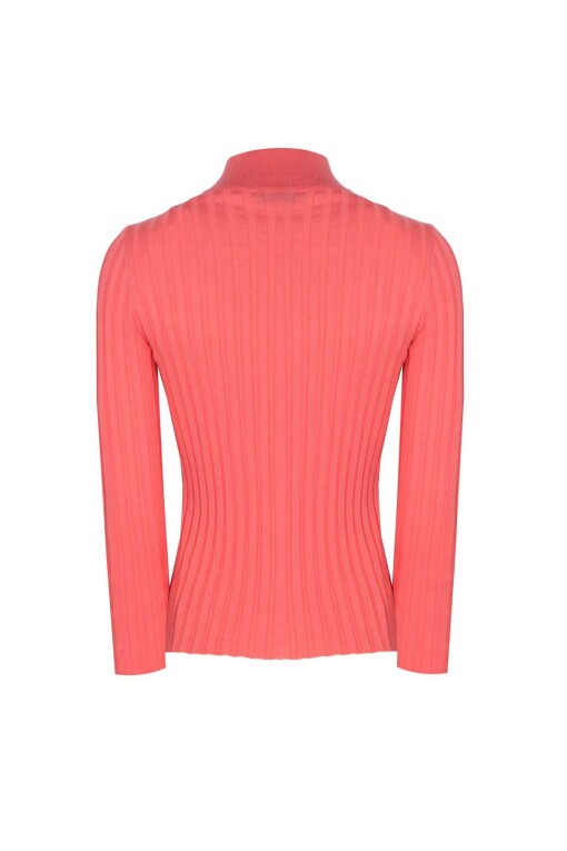 Pink Pullover with Half Turtleneck - 5