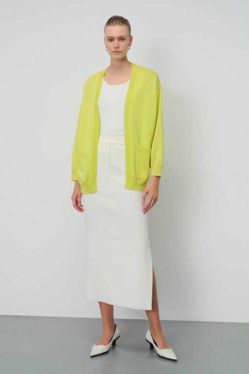 Pistachio Green Cardigan with Pockets 