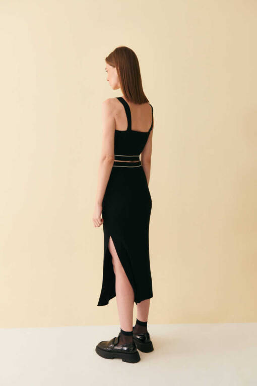 Black Detailed Skirt - 2