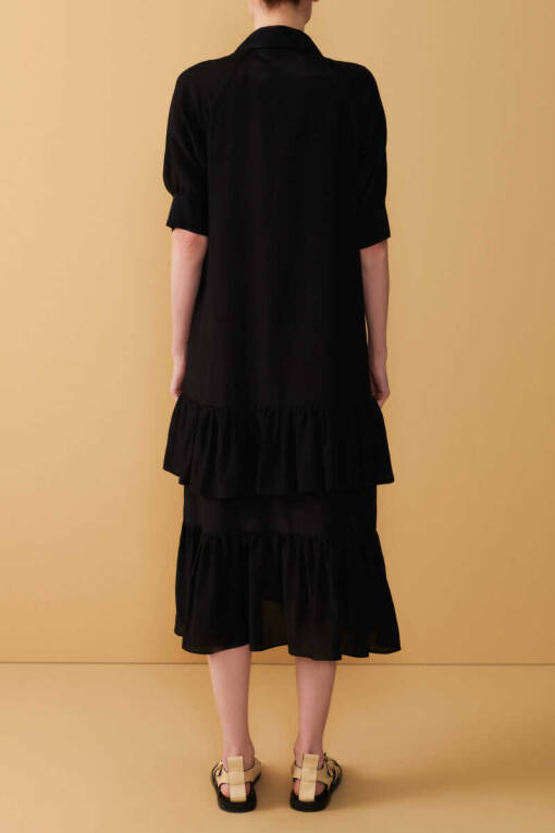 Black Frilly Polo Dress - 3