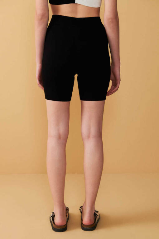 Black Knitwear Shorts - 4