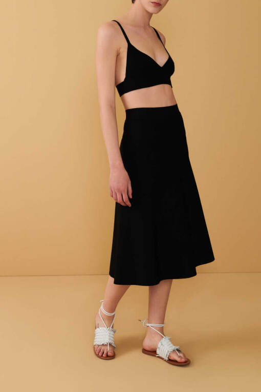 Black Knitwear Skirt - 2