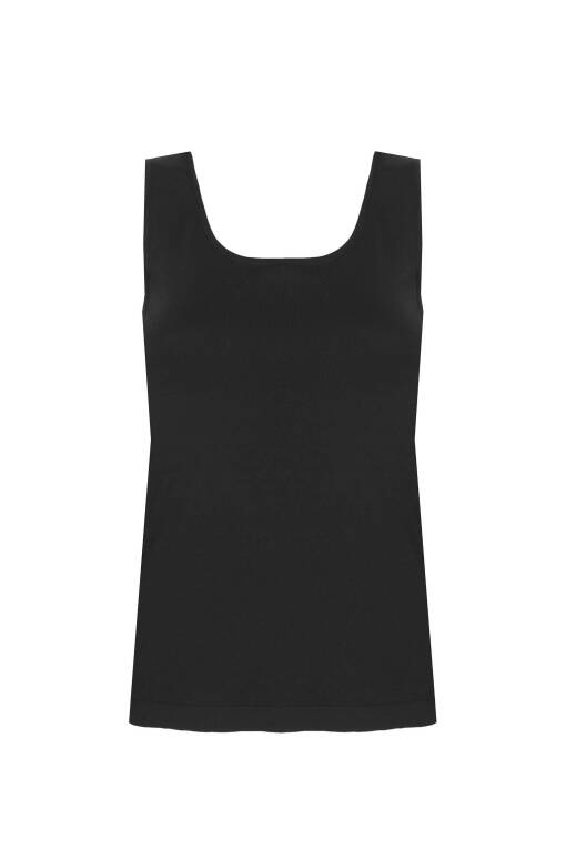Black Undershirt with Thick Straps - 4