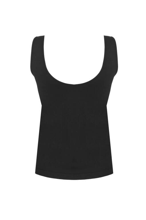 Black Undershirt with Thick Straps - 5