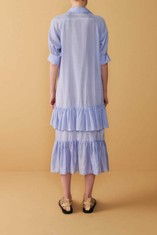 Blue Frilly Polo Dress - 2