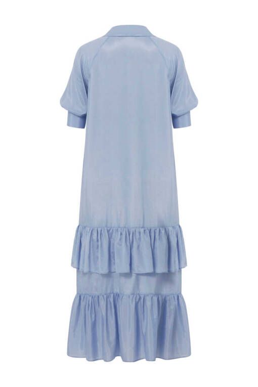 Blue Frilly Polo Dress - 4