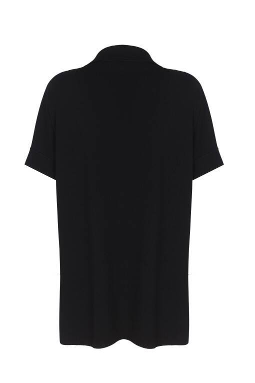Double Pocket Black Sweater Shirt - 5