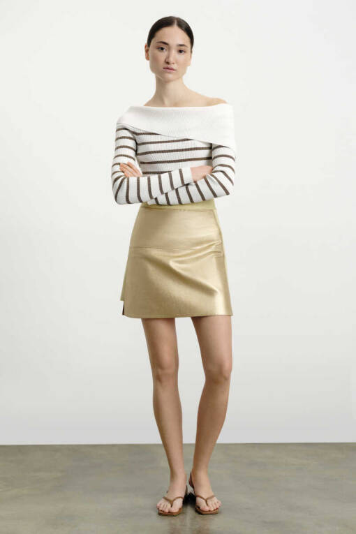 Gold Mini Skirt - 1