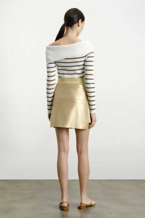 Gold Mini Skirt - 3