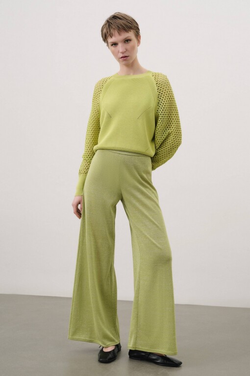 Green Knitwear Pants - 1