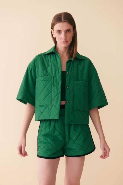 Green Quilted Jacket 