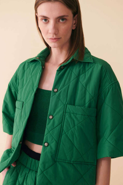 Green Quilted Jacket - 2