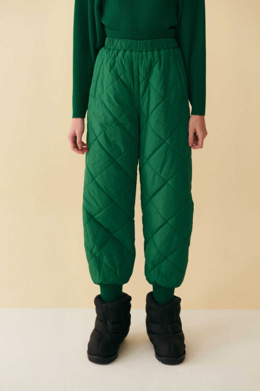 Green Quilted Pants 