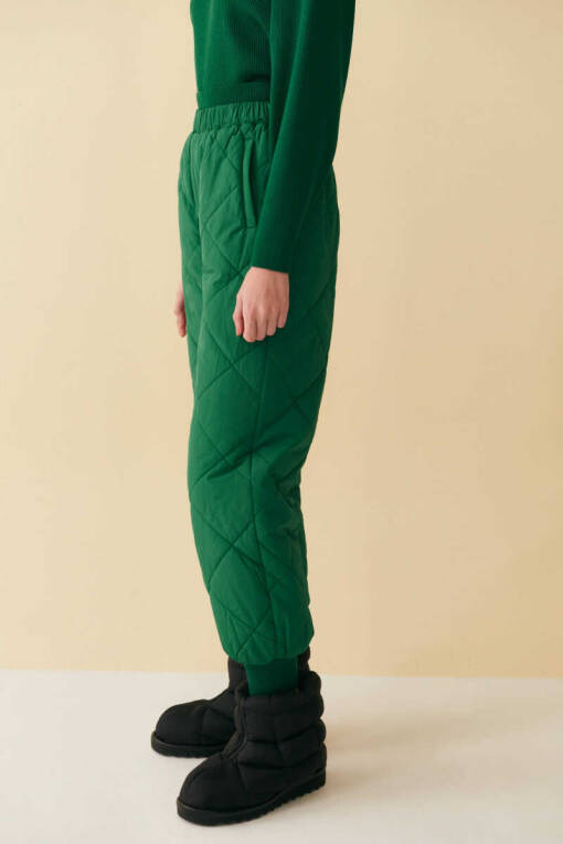 Green Quilted Pants - 3