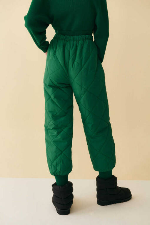 Green Quilted Pants - 4