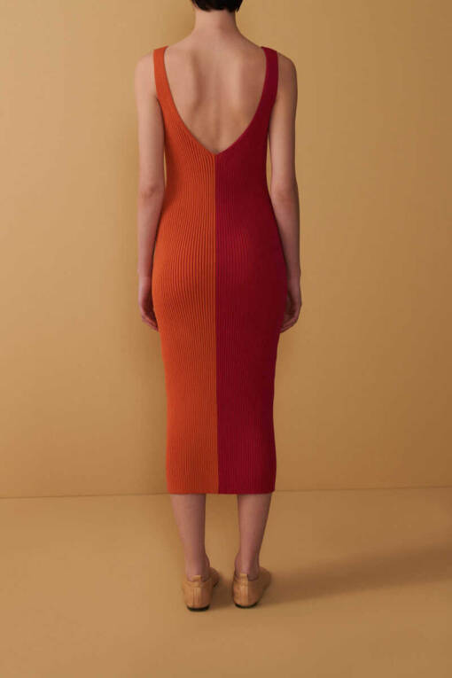 Fuchsia Orange Knitwear Dress - 4