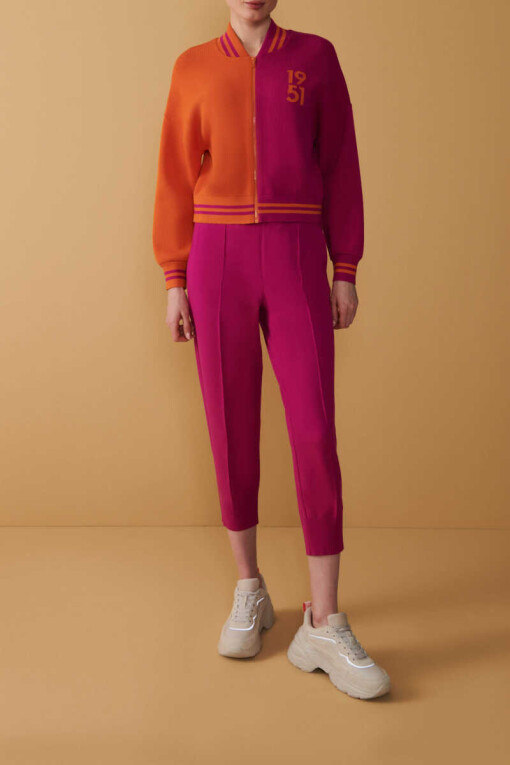 Fuchsia Orange Knitwear Jacket 