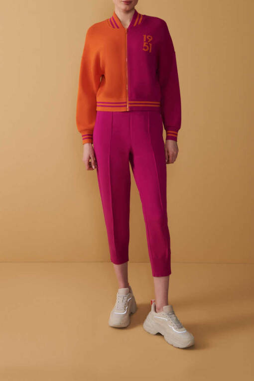 Fuchsia Orange Knitwear Jacket - 1