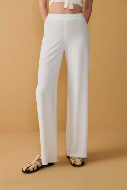 Knitwear Trousers with Off White Slit Detail - 4
