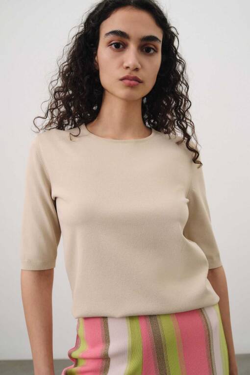 Light Beige Knitwear Sweater - 1