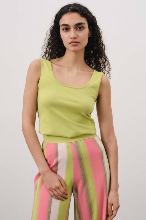 Lime Undershirt with Thick Straps - 1