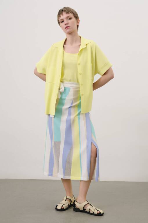 Multi Color Long Skirt Off White - 2