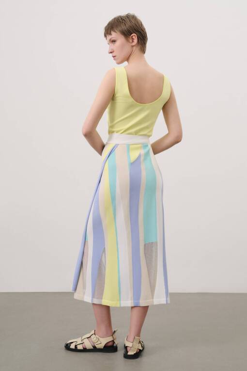 Multi Color Long Skirt Off White - 3