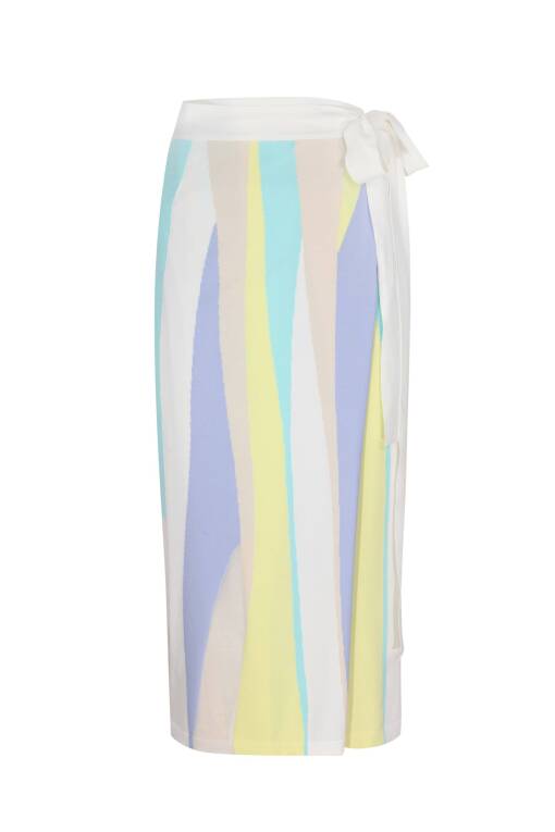 Multi Color Long Skirt Off White - 4