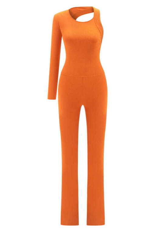 Orange Back Decollete Jumpsuit - 6