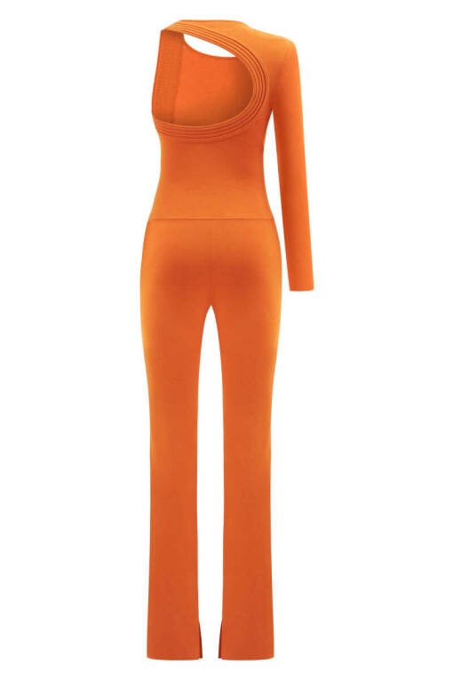 Orange Back Decollete Jumpsuit - 7
