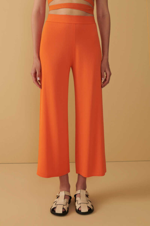 Orange Knitwear Pants 