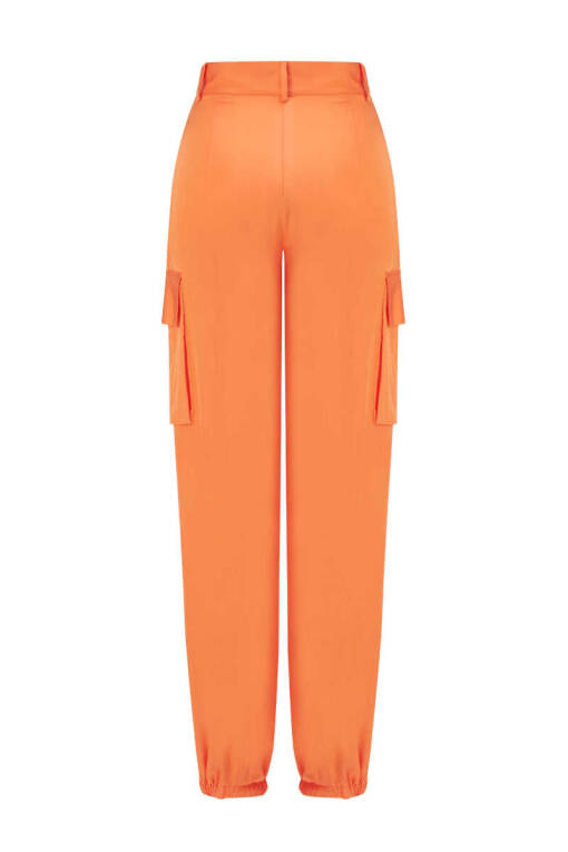 Orange Satin Pants - 6