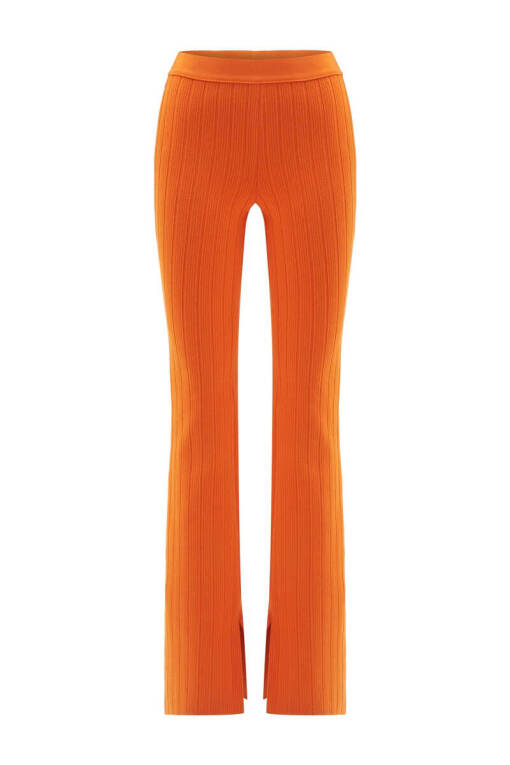 Orange Slit Pants - 4