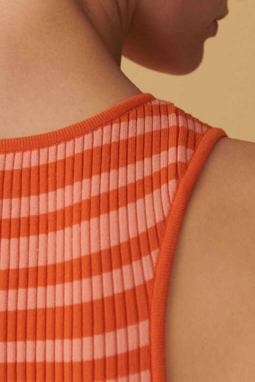 Orange Striped Dress - 4