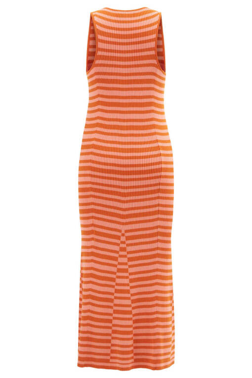 Orange Striped Dress - 6
