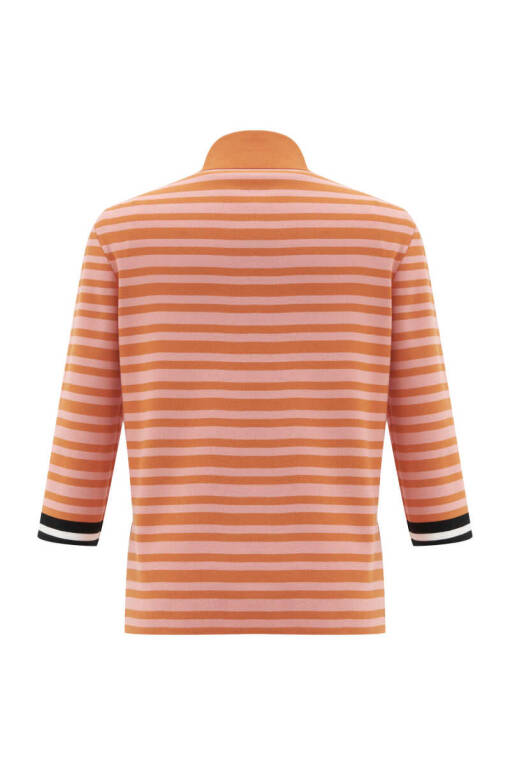 Orange Striped Polo Sweater - 6