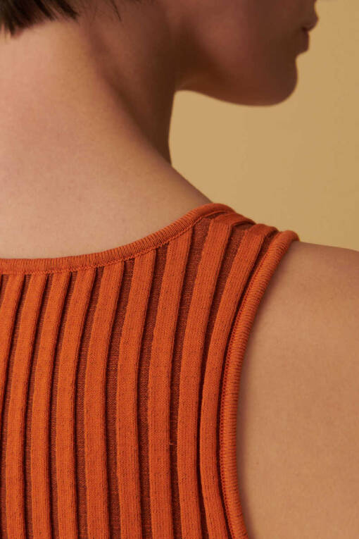Orange Striped Undershirt - 2