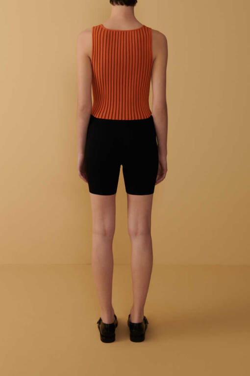 Orange Striped Undershirt - 3