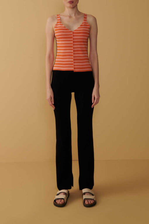 Orange Striped Undershirt - 1