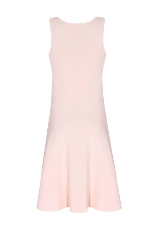 Pink Knitwear Dress with Thick Straps - 6