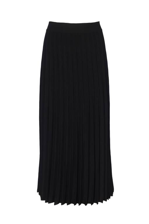 Pleated Black Sweater Skirt - 4
