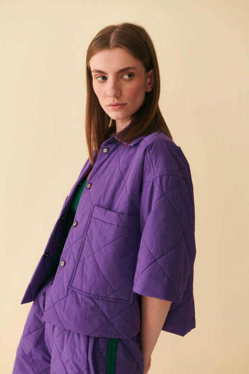Purple Quilted Jacket - 2