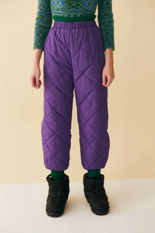 Purple Quilted Pants - 2