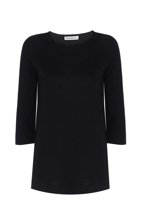Short Sleeve Black Sweater - 4