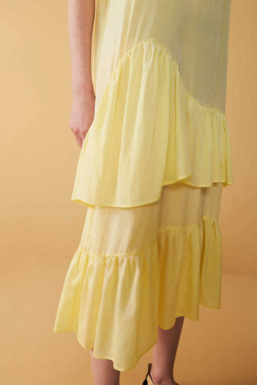 Yellow Frilly Polo Dress - 3