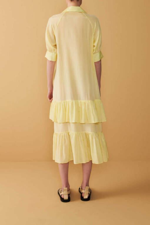 Yellow Frilly Polo Dress - 4