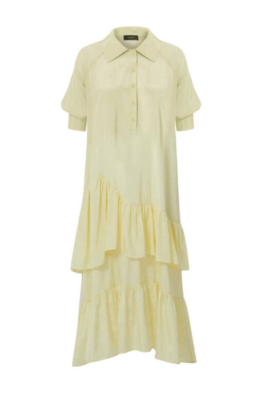 Yellow Frilly Polo Dress - 5