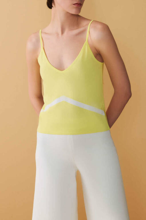 Yellow Strappy Tricot Undershirt - 1