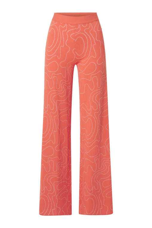Zigzag Patterned Orange Knitwear Pants - 6