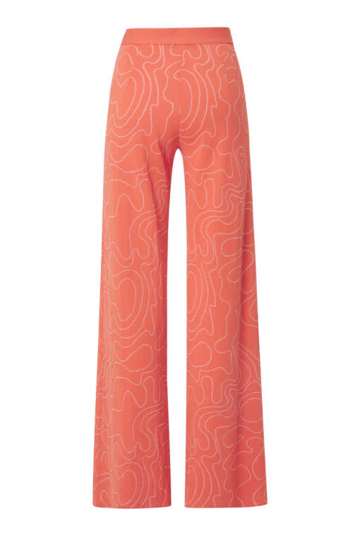 Zigzag Patterned Orange Knitwear Pants - 7